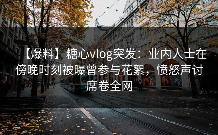 【爆料】糖心vlog突发：业内人士在傍晚时刻被曝曾参与花絮，愤怒声讨席卷全网