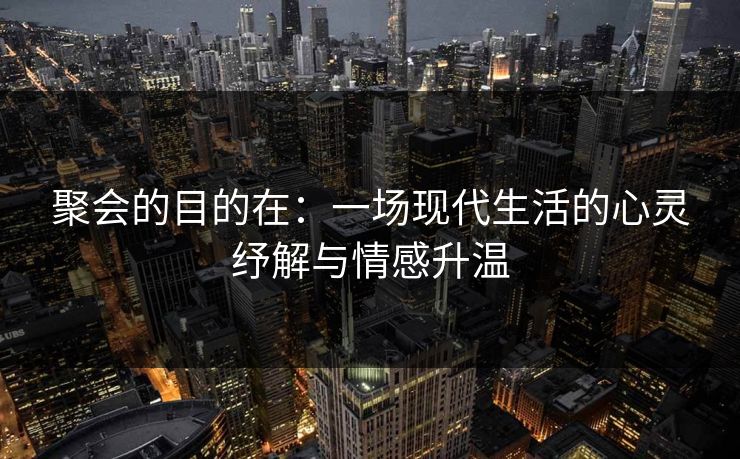 聚会的目的在：一场现代生活的心灵纾解与情感升温